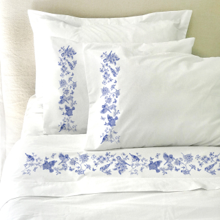 SET SÁBANAS TUYO PRINT PORCELANA 2 PLAZAS 200 HILOS ALGODÓN BLANCO ESTAMPADO - 1