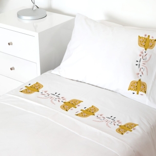 SET SÁBANAS TUYO PRINT PALOMAR 1 PLAZA 200 HILOS ALGODÓN BLANCO ESTAMPADO - 1