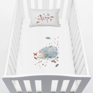CUBREPLUMÓN TUYO PRINT ERIZO CUNA ALGODÓN BLANCO - 1