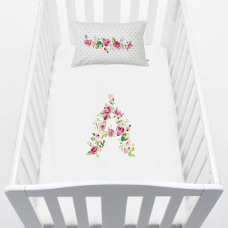 CUBREPLUMÓN TUYO PRINT LETRAS VINTAGE A CUNA ALGODÓN BLANCO - 1
