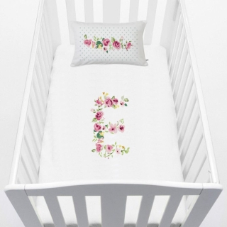 CUBREPLUMÓN TUYO PRINT LETRAS VINTAGE E CUNA ALGODÓN BLANCO - 1