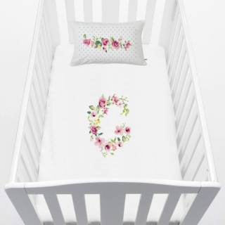 CUBREPLUMÓN TUYO PRINT LETRAS VINTAGE G CUNA ALGODÓN BLANCO - 1