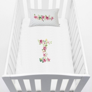CUBREPLUMÓN TUYO PRINT LETRAS VINTAGE I CUNA ALGODÓN BLANCO - 1