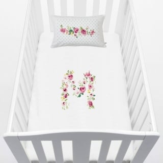 CUBREPLUMÓN TUYO PRINT LETRAS VINTAGE M CUNA ALGODÓN BLANCO - 1