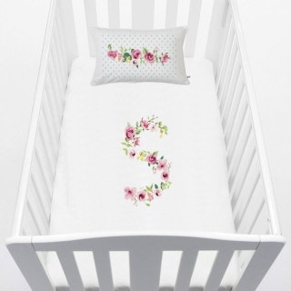 CUBREPLUMÓN TUYO PRINT LETRAS VINTAGE S CUNA ALGODÓN BLANCO - 1