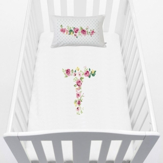 CUBREPLUMÓN TUYO PRINT LETRAS VINTAGE T CUNA ALGODÓN BLANCO - 1