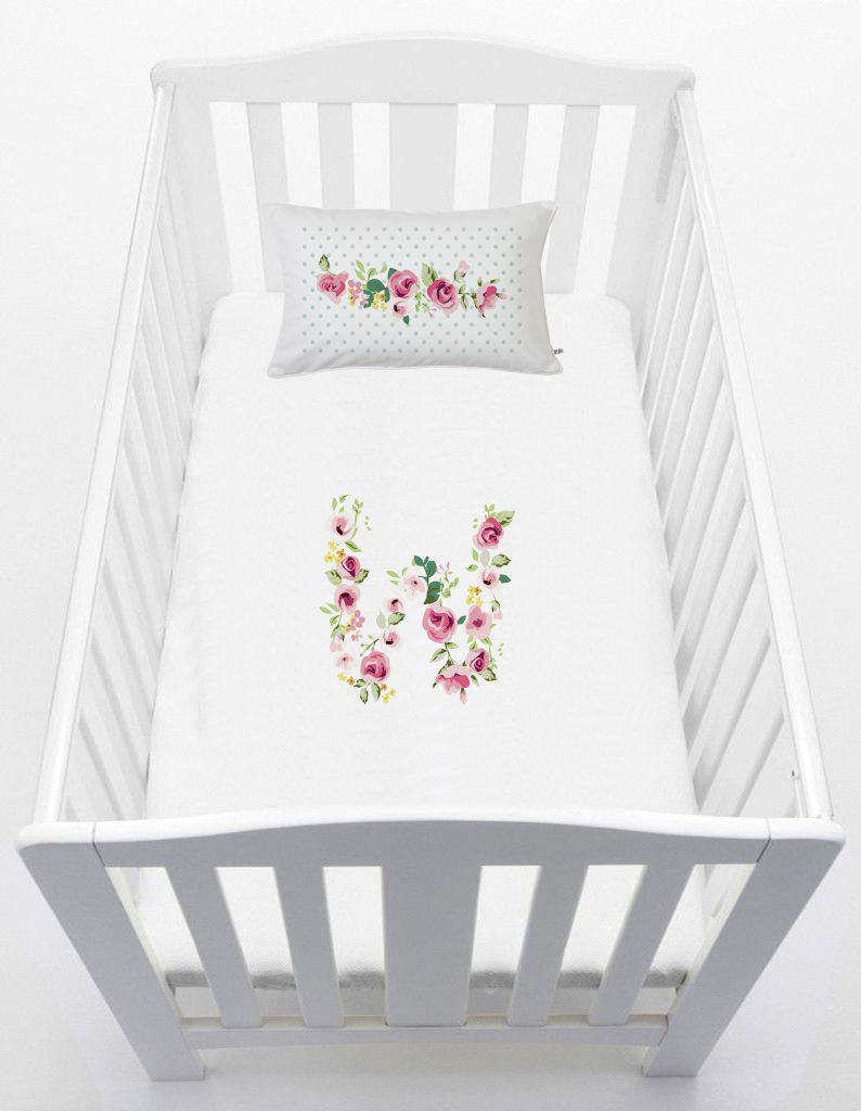 CUBREPLUMÓN TUYO PRINT LETRAS VINTAGE W CUNA ALGODÓN BLANCO - 1