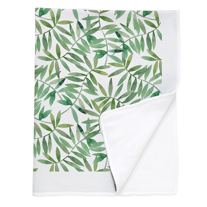 MANTA TUYO PRINT POLAR HOJITAS 110 X 70 CM BLANCO - 1