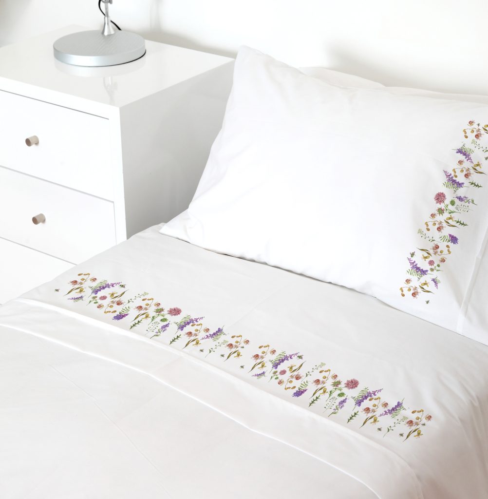 SET SÁBANAS TUYO PRINT NOUVELLE 1.5 PLAZAS 200 HILOS ALGODÓN BLANCO ESTAMPADO - 1