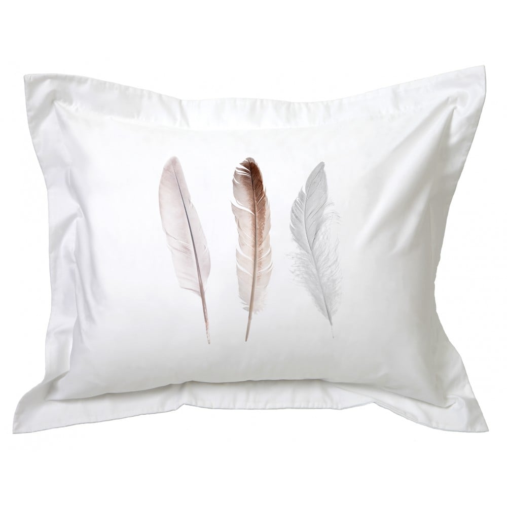 FUNDA TUYO PRINT ALMOHADA PLUMAS 70 X 50 CM ALGODÓN BLANCO - 1