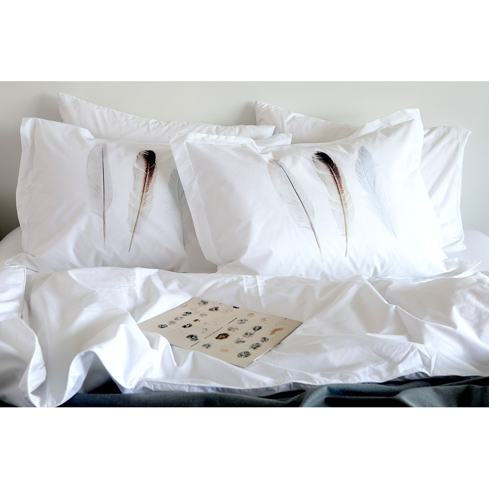 FUNDA TUYO PRINT ALMOHADA PLUMAS 70 X 50 CM ALGODÓN BLANCO - 2