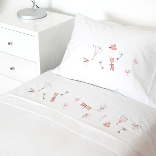 SET SÁBANAS TUYO PRINT BRISA ALGODÓN BLANCO CAMA TRANSICIÓN - 1
