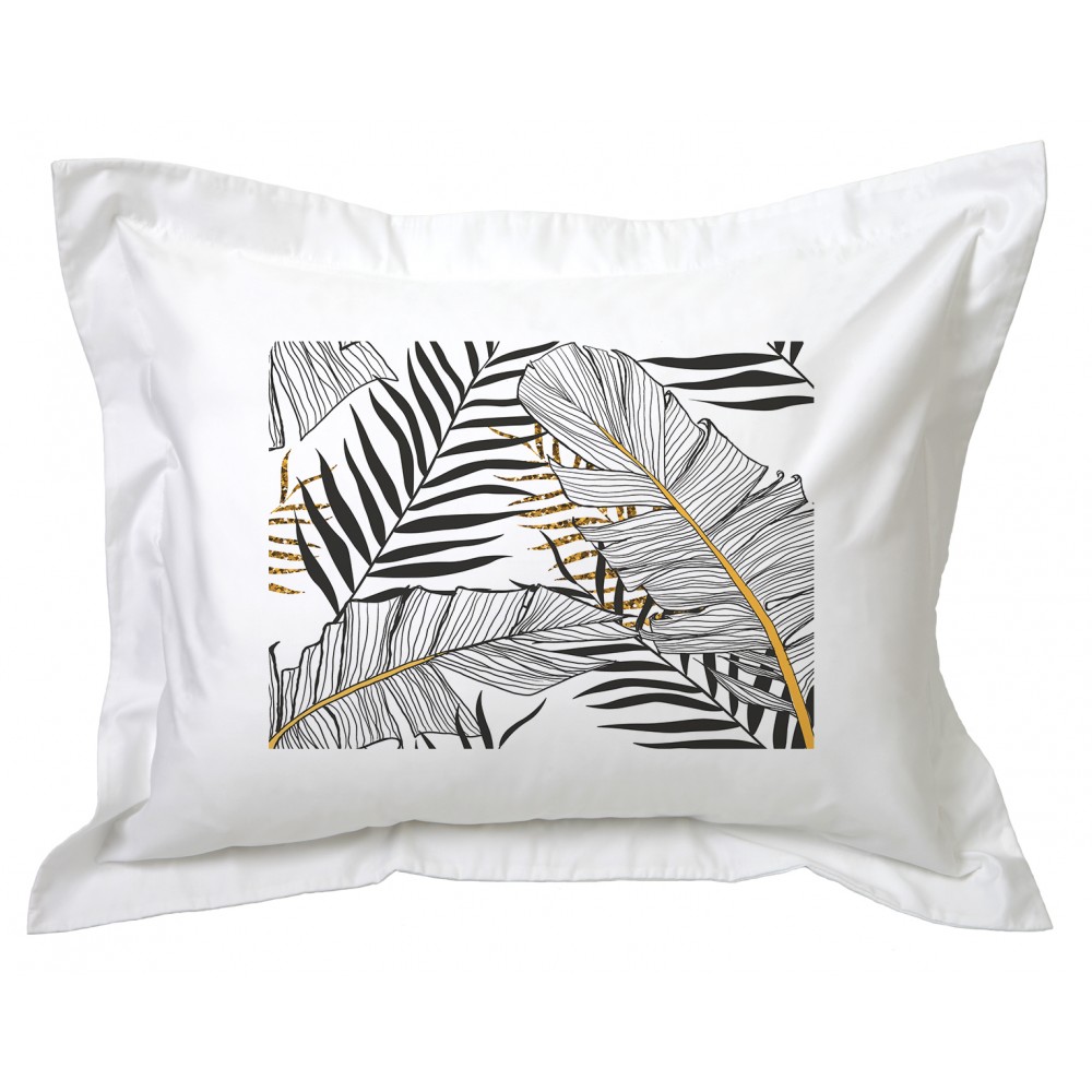 FUNDA TUYO PRINT ALMOHADA TROPICAL 71 X 51 CM ALGODÓN BLANCO - 1