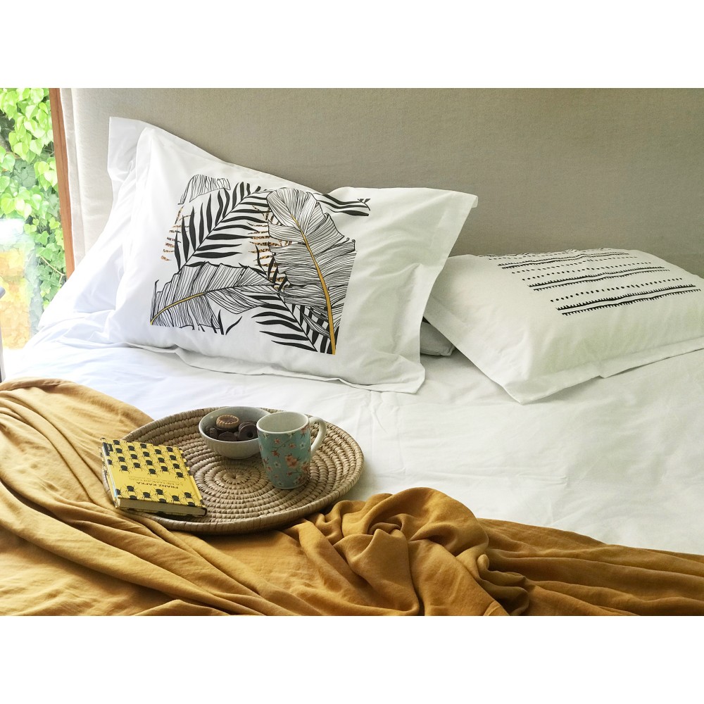 FUNDA TUYO PRINT ALMOHADA TROPICAL 71 X 51 CM ALGODÓN BLANCO - 2