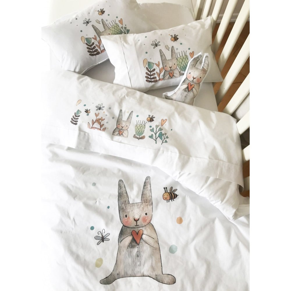 SET SÁBANAS TUYO PRINT CONEJITO ALGODÓN BLANCO MOISÉS COLECHO - 2