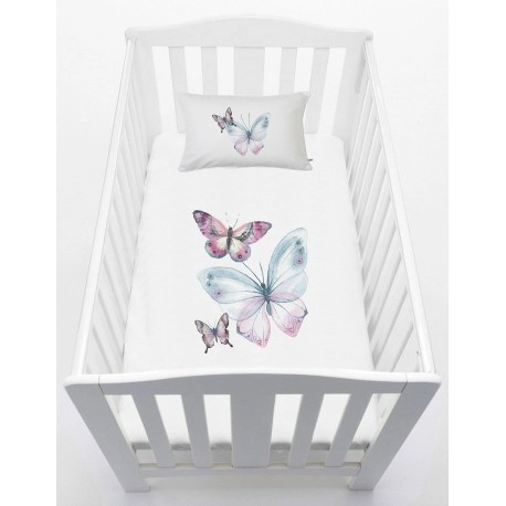 CUBREPLUMÓN TUYO PRINT MARIPOSAS CUNA ALGODÓN BLANCO - 1