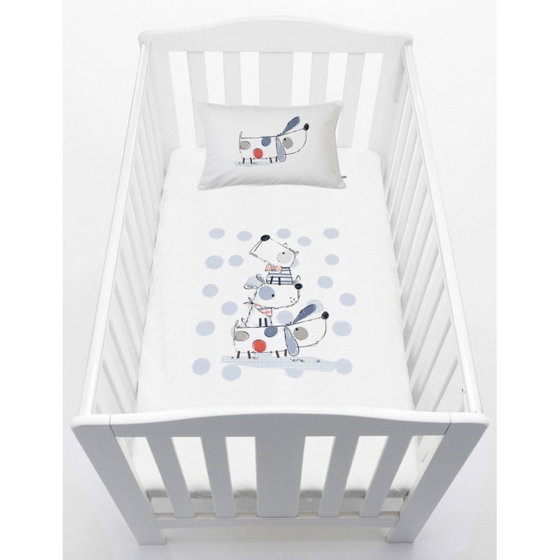 CUBREPLUMÓN TUYO PRINT DOGS CUNA ALGODÓN BLANCO - 1