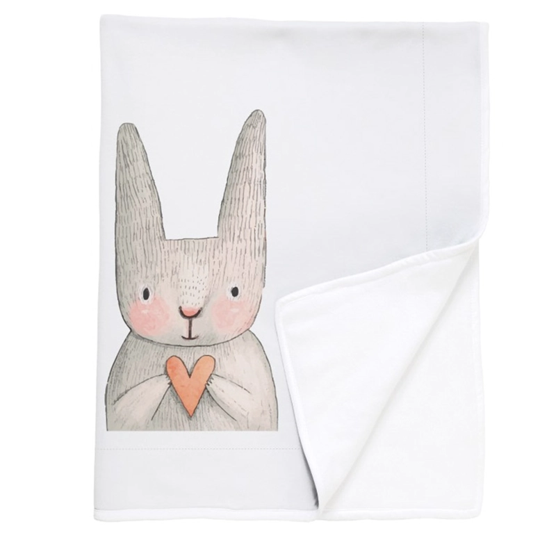MANTA TUYO PRINT CONEJITO POLAR BLANCO - 1