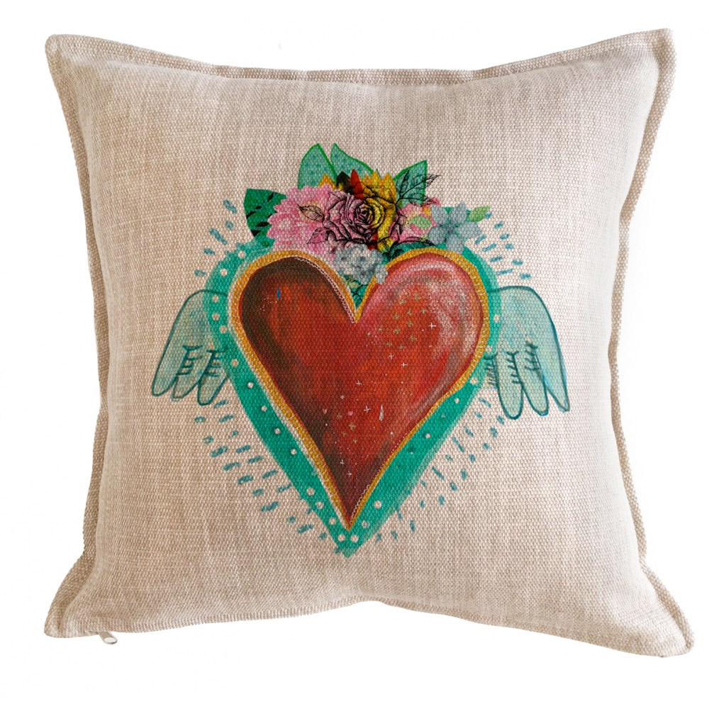 COJÍN TUYO PRINT CORAZÓN ALAS FRIDA 45X45 - 1