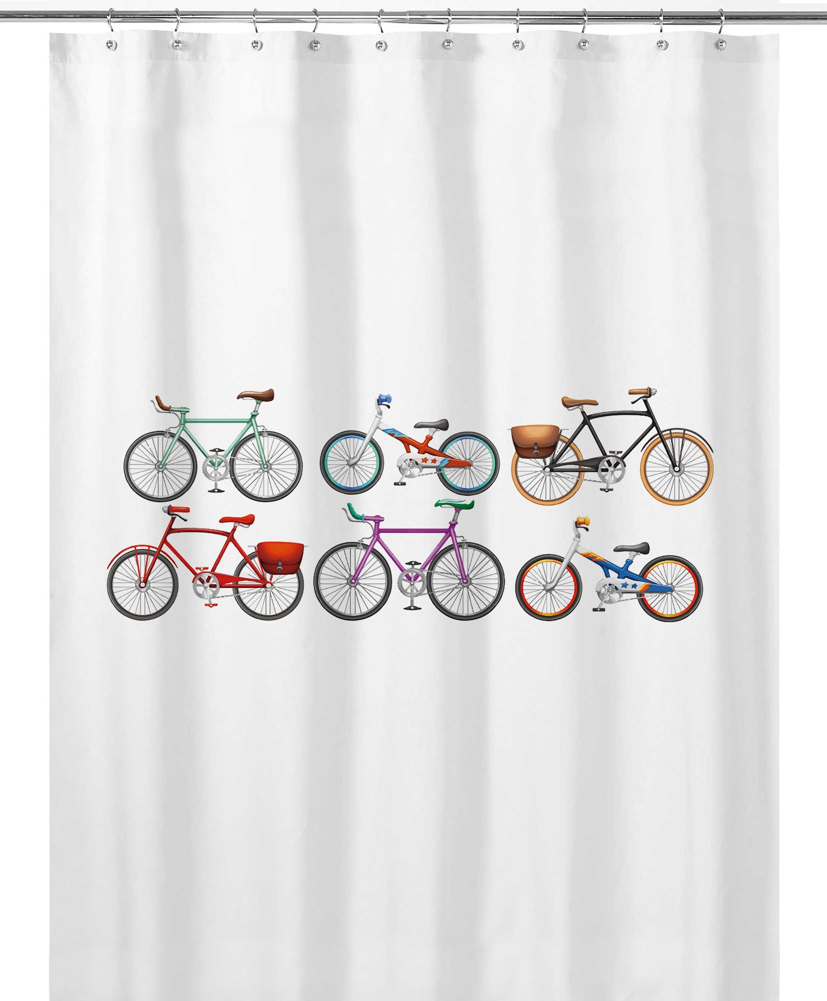 CORTINA DE BAÑO TUYO PRINT BICI COLORES ALGODÓN - 1