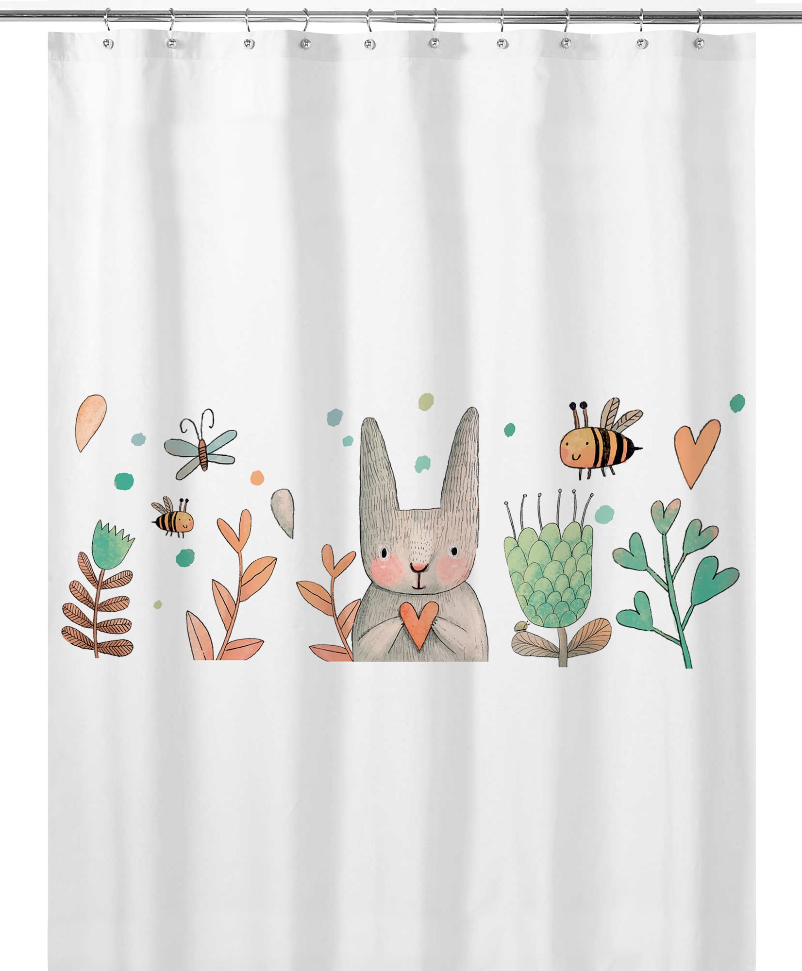 CORTINA DE BAÑO TUYO PRINT CONEJITO ALGODÓN - 1