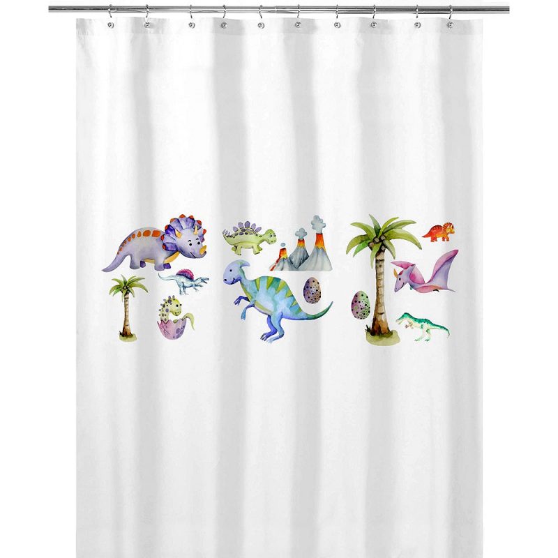 CORTINA DE BAÑO TUYO PRINT DINOSAURIO ALGODÓN - 1