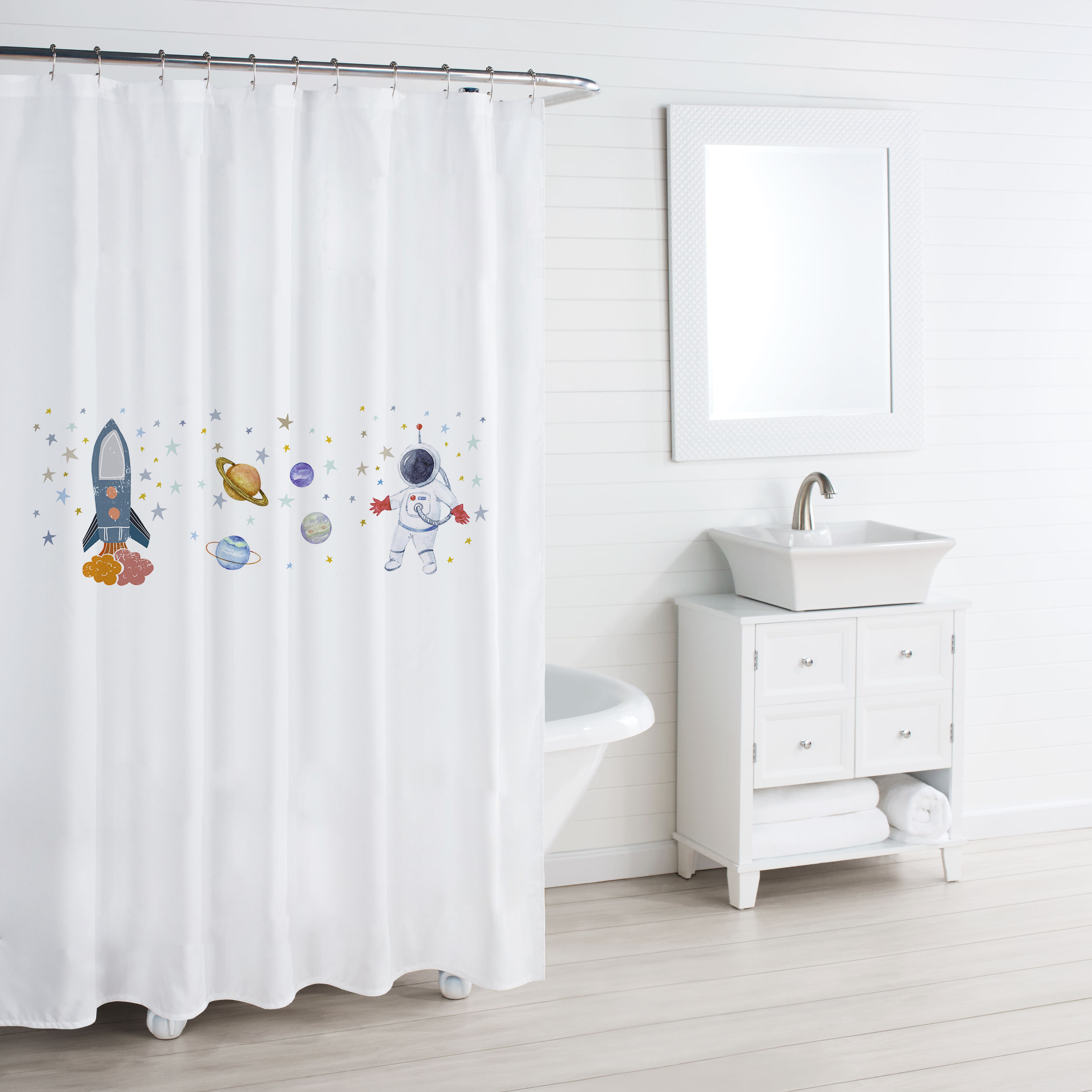 CORTINA DE BAÑO TUYO PRINT ESPACIAL ALGODÓN - 2