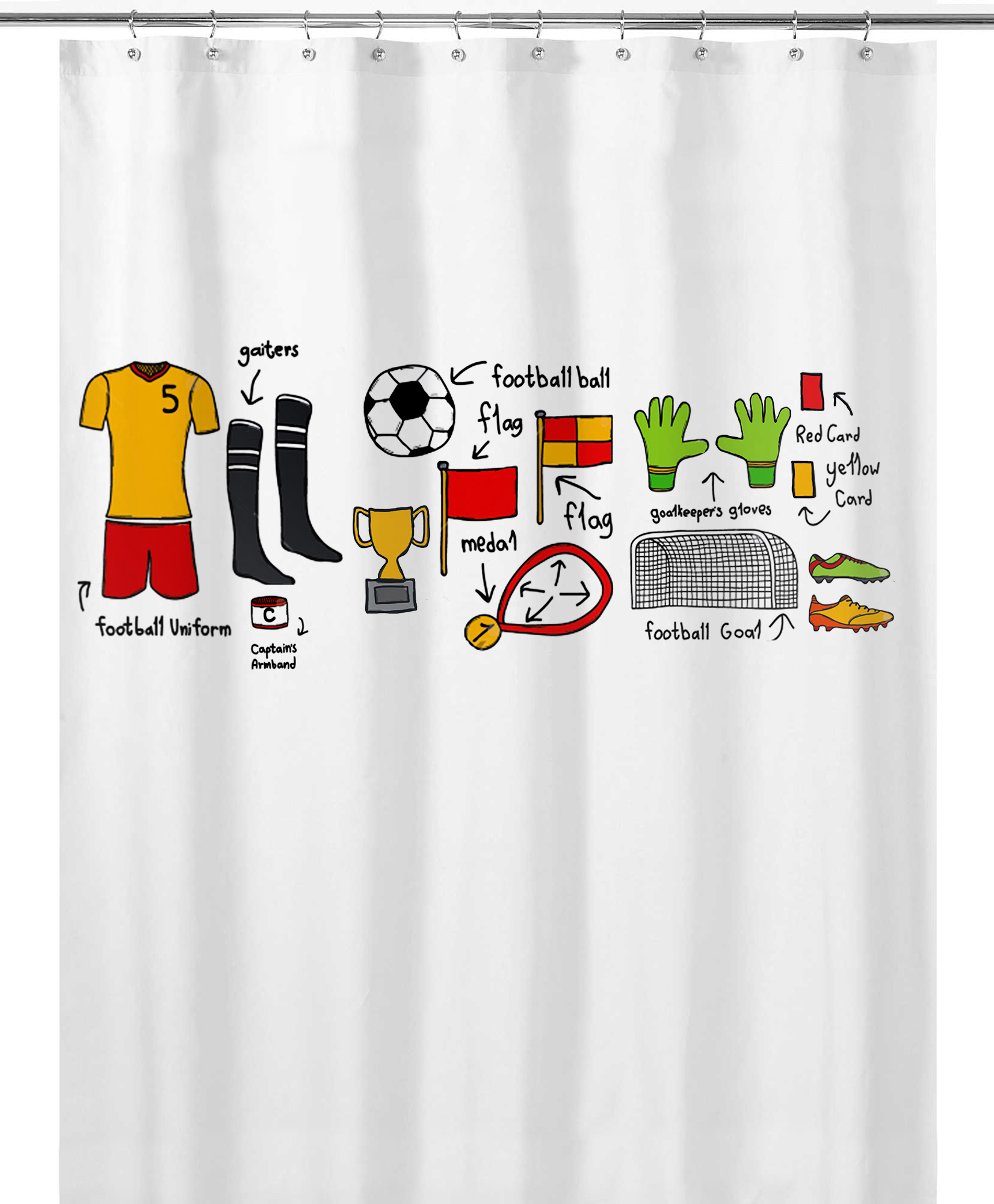 CORTINA DE BAÑO TUYO PRINT FUTBOL ALGODÓN - 1
