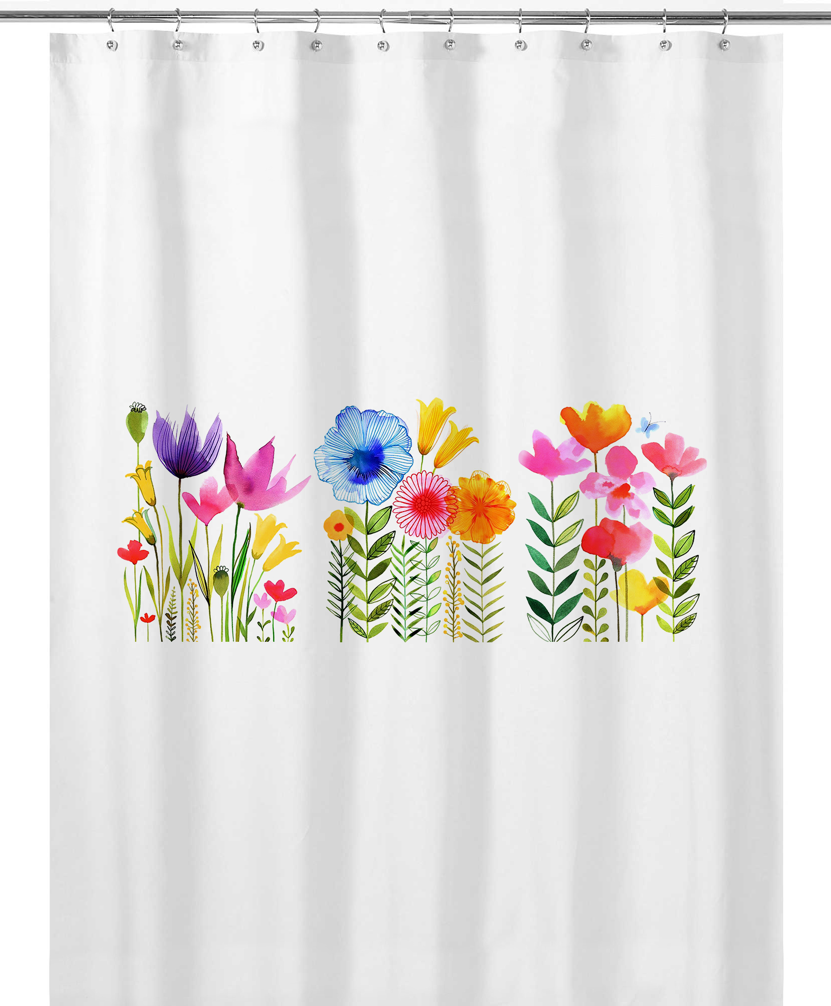 CORTINA DE BAÑO TUYO PRINT JARDÍN DE FLORES ALGODÓN - 1