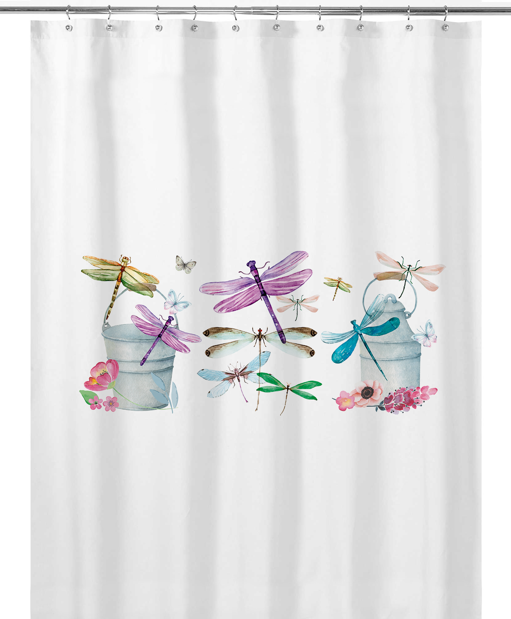 CORTINA DE BAÑO TUYO PRINT LIBÉLULA ALGODÓN - 1