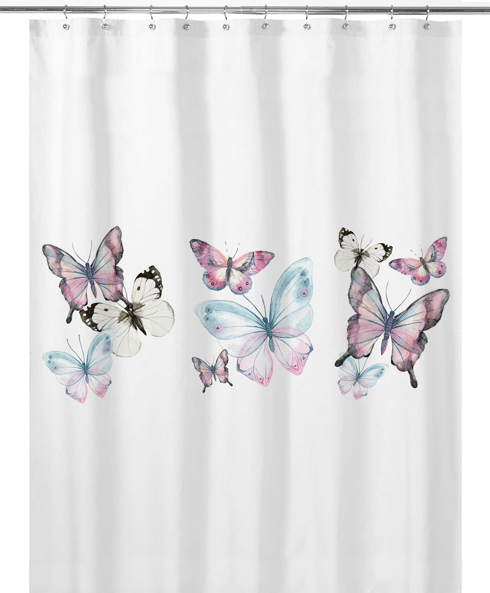 CORTINA DE BAÑO TUYO PRINT MARIPOSAS ALGODÓN - 1