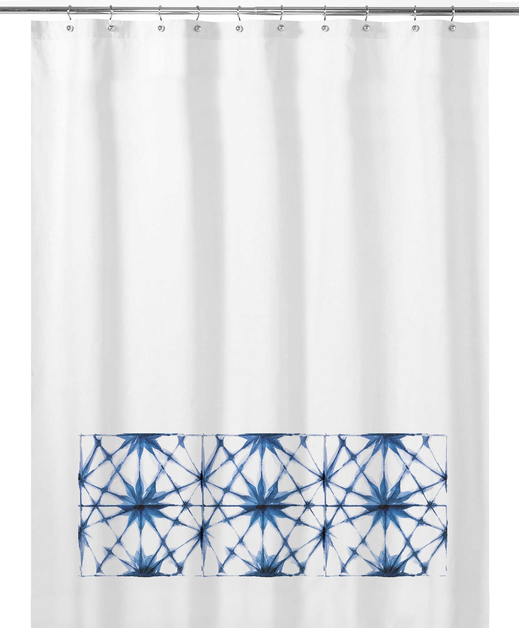 CORTINA DE BAÑO TUYO PRINT SHIBORI AZÚL ALGODÓN - 1