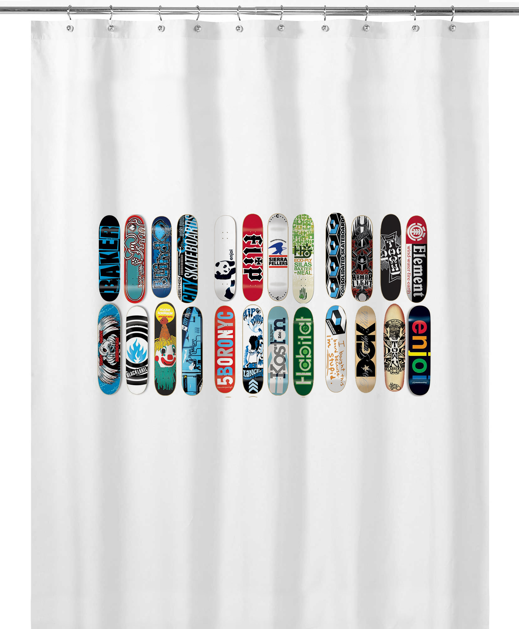 CORTINA DE BAÑO TUYO PRINT TABLA SKATE ALGODÓN - 1