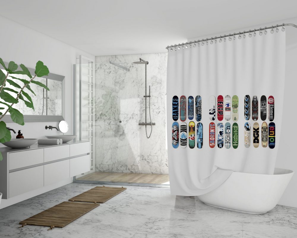 CORTINA DE BAÑO TUYO PRINT TABLA SKATE ALGODÓN - 2