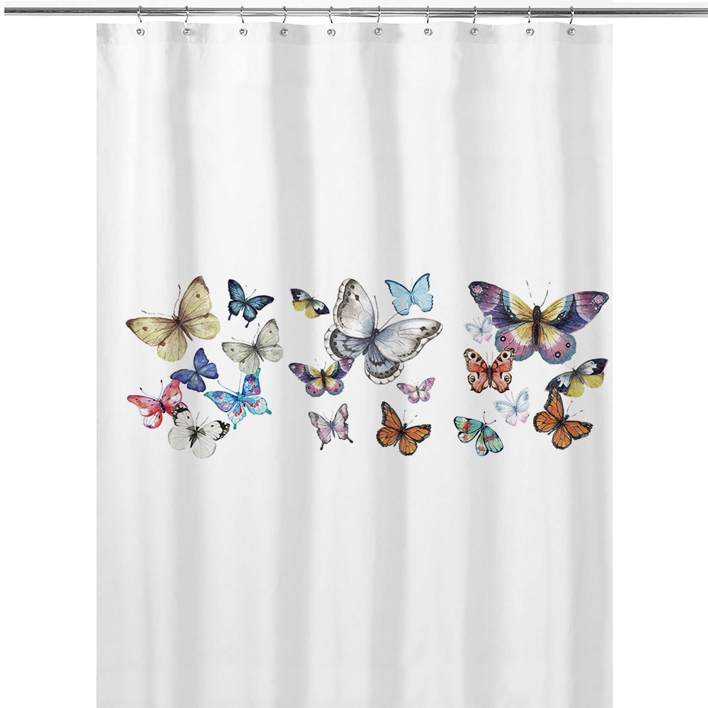 CORTINA DE BAÑO TUYO PRINT MARIPOSAS COLORES ALGODÓN - 1