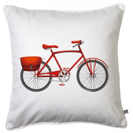 COJÍN TUYO PRINT BICI 45 X 45 CM ROJO - 1