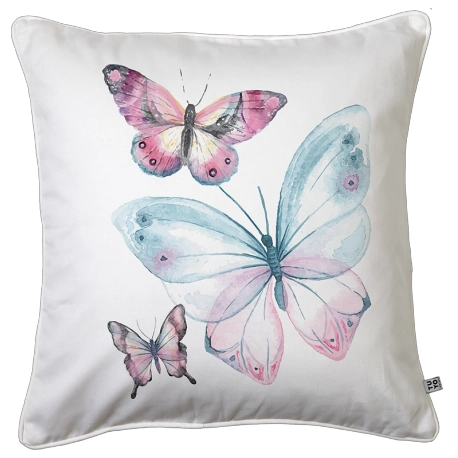 COJÍN TUYO PRINT MARIPOSAS 45 X 45 CM ROSADO - 1