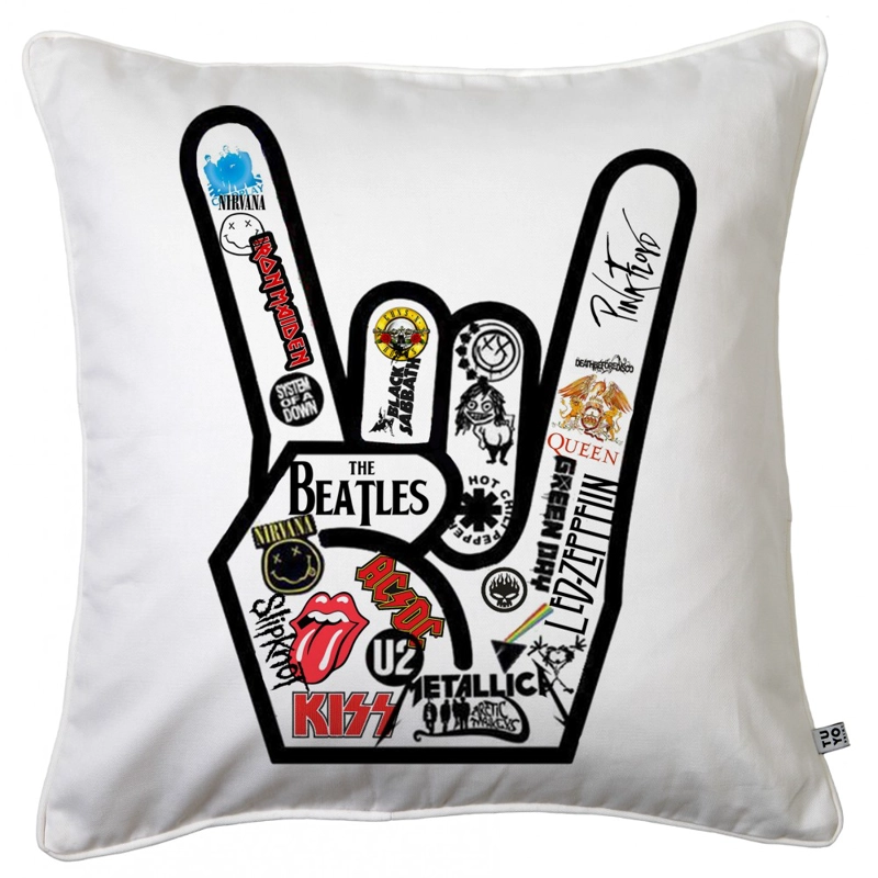 COJÍN TUYO PRINT ROCK 45 X 45 CM BLANCO - 1