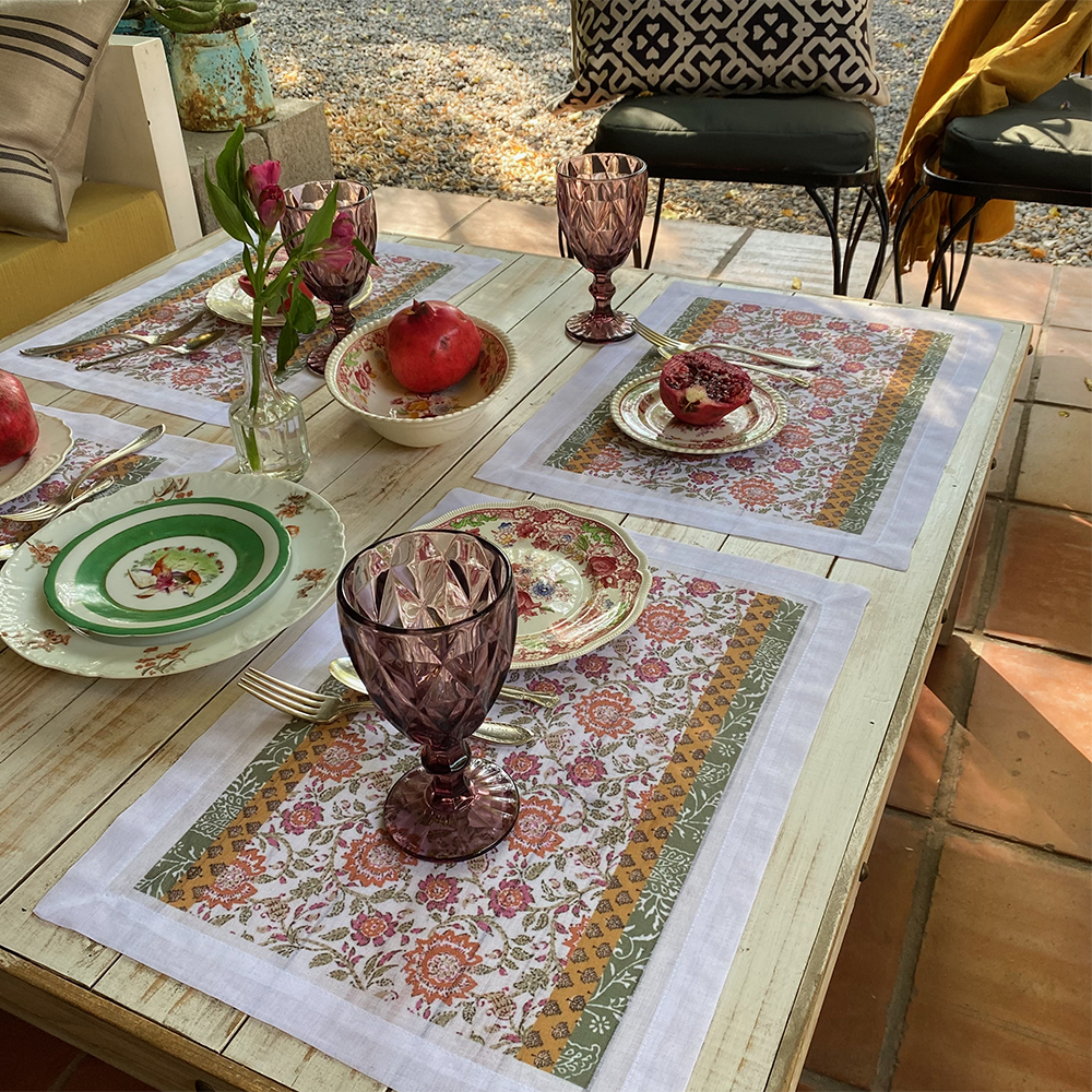 SET 4 INDIVIDUALES TUYO PRINT BOHEME VELO ORGANZA - 5