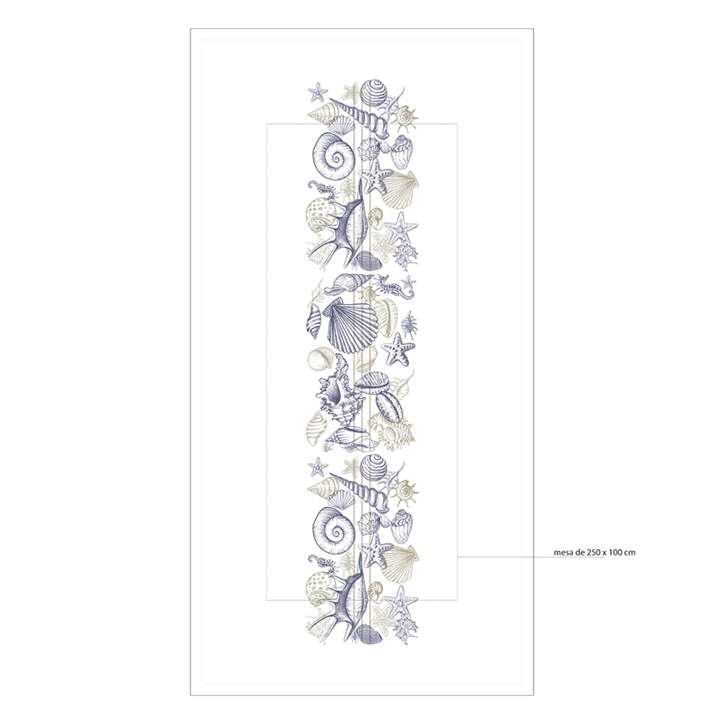MANTEL VELO ORGANZA BAHÍA AZÚL, 180 X 350 - 2