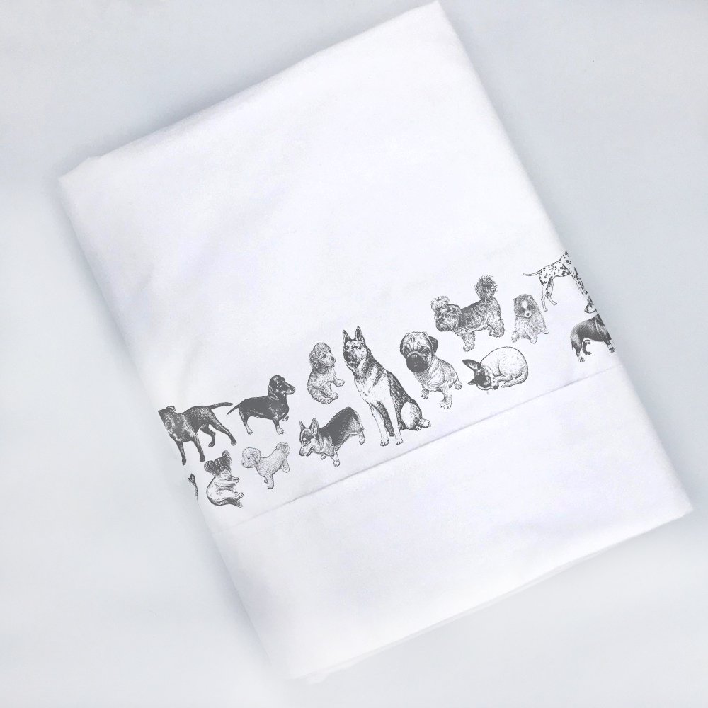 SET SÁBANAS TUYO PRINT DOG LOVER 2 PLAZAS 200 HILOS ALGODÓN BLANCO ESTAMPADO - 2