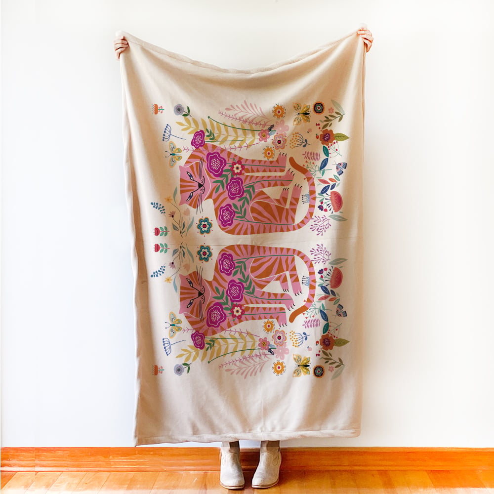 MANTA TUYO PRINT PIECERA WILD CAT 150 X 110 CM POLAR CRUDO - 1