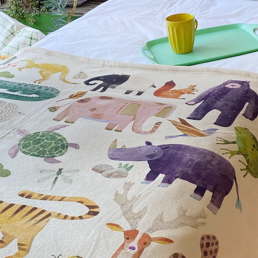 MANTA TUYO PRINT PIECERA WILD LIFE 150 X 110 CM POLAR CRUDO - 2