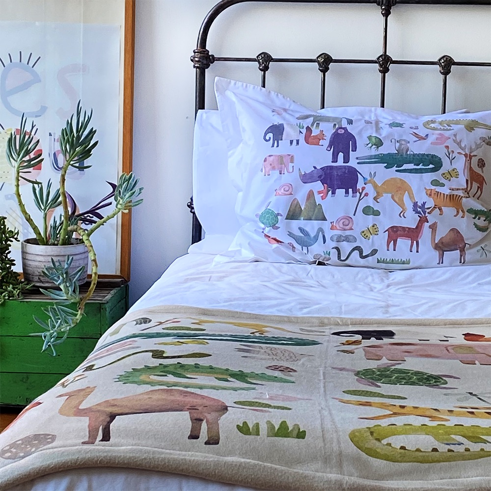 FUNDA TUYO PRINT ALMOHADA WILD LIFE 70 X 50 CM ALGODÓN BLANCO - 2