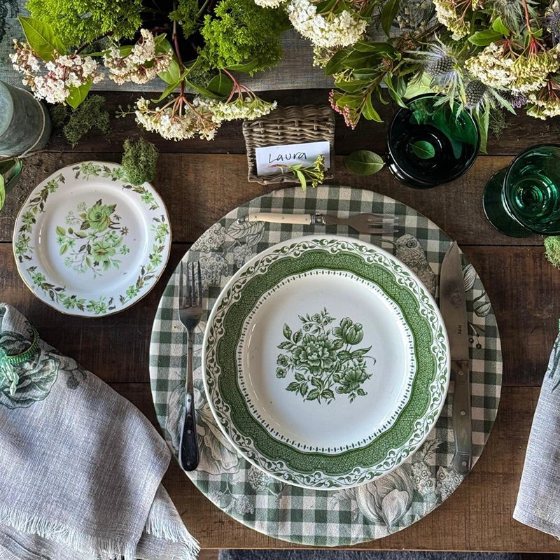 Set 4 BAJOPLATOS COLIBRI VERDE - CON BASE - 3