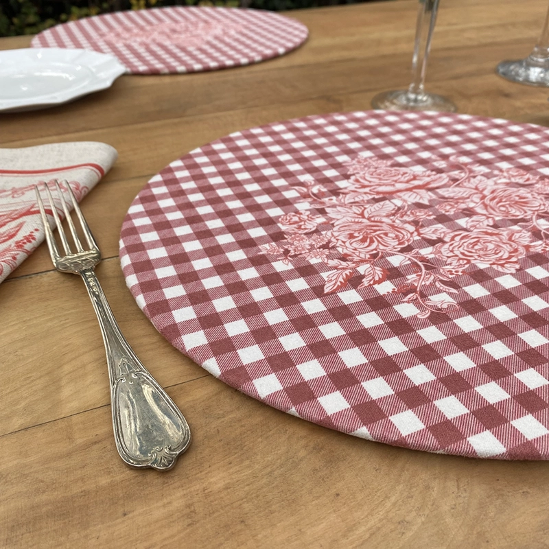 Set 4 BAJOPLATOS TOILE ROJO - CON BASE - 4