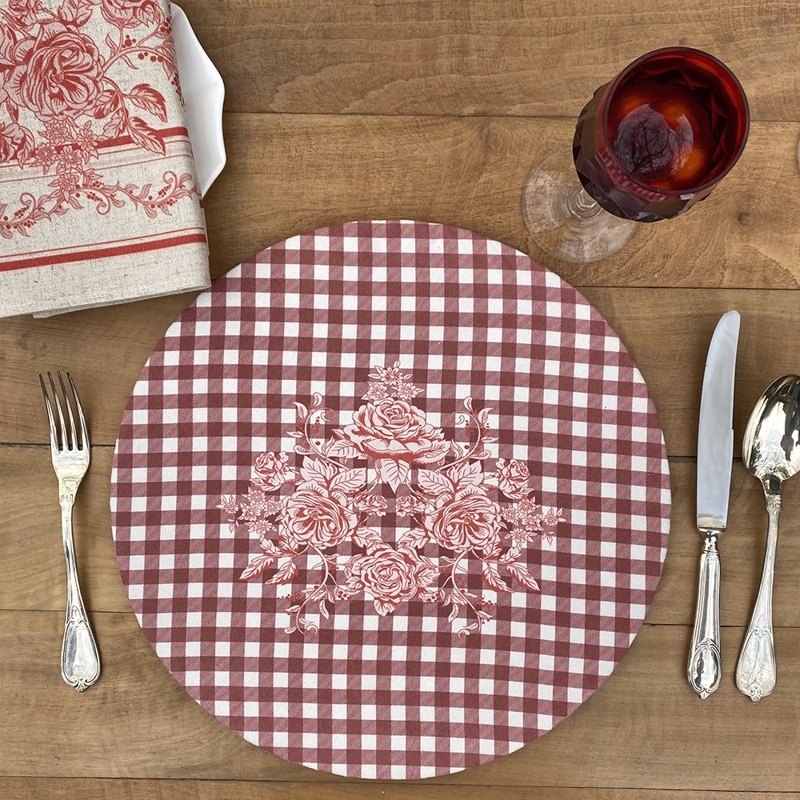 Set 4 BAJOPLATOS TOILE ROJO - CON BASE - 5