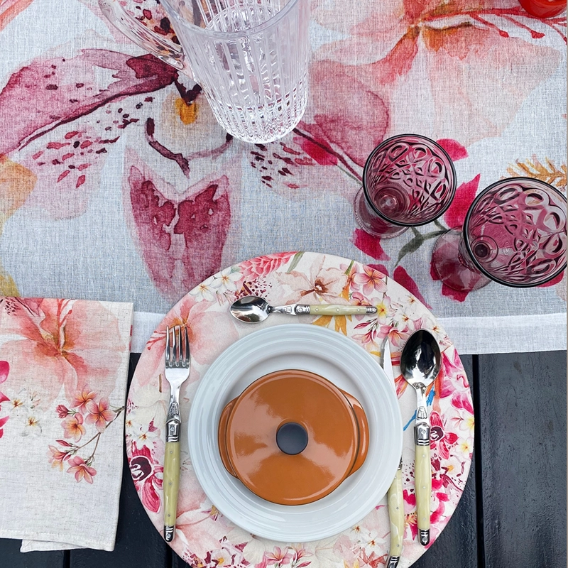 CAMINO DE MESA - VELO ORGANZA -HIBISCUS - 4