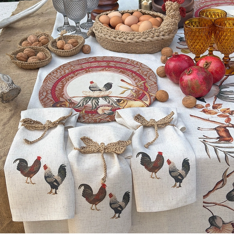 SET 4 SERVILLETAS RANCO -  LINO POLIESTER -  44 X 44 CM. - 3