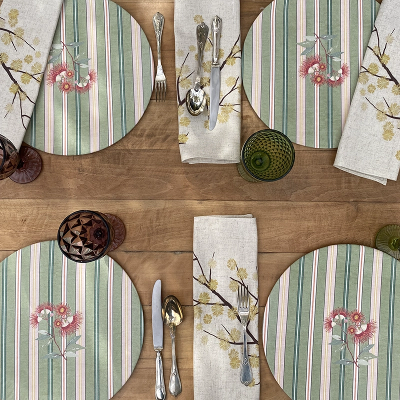 SET 4 SERVILLETAS AROMO -  LINO POLIESTER -  44 X 44 CM. - 3